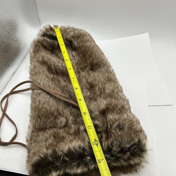 Philhobar Faux Fur Golf Club Cover w Leather Ties 13 x 7 w Brown Satin Lining - Picture 7 of 10